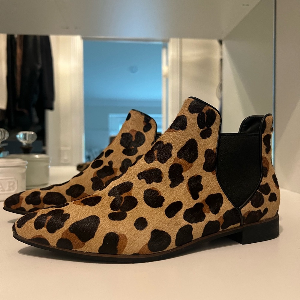 Cole Haan Hara Bootie Genuine Calf Hair Leopard Print